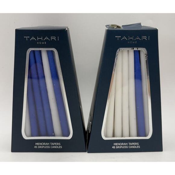 Tahari Home Other - Tahari Home Menorah Candles Dripless Tapers New Elegant Blue Hanukkah 5.75”‎ NEW